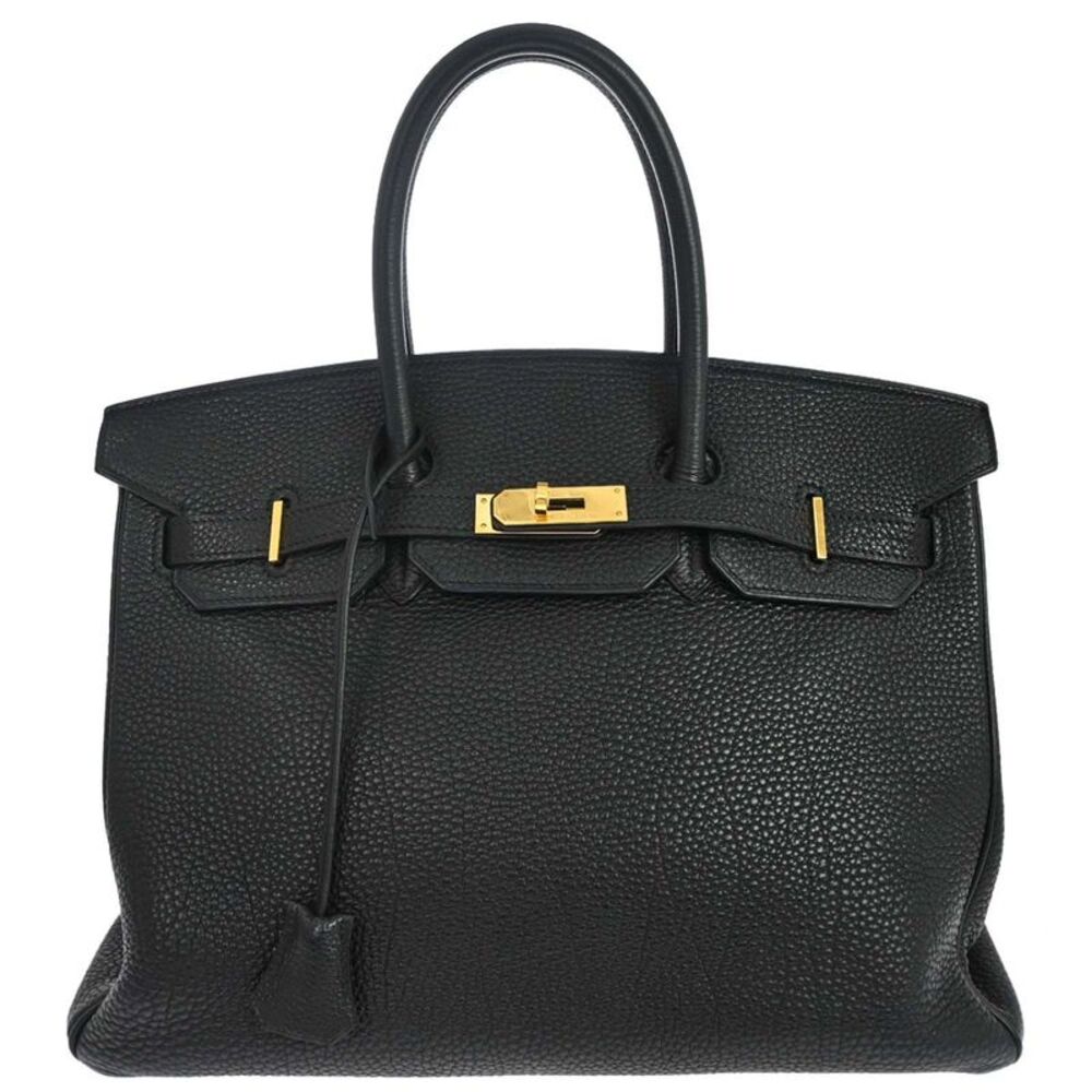 Hermes Birkin Black Togo With Gold Hardware Black Calfskin Handbag